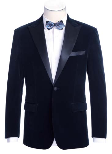 Velvet Slim Fit Tuxedo Jacket Navy
