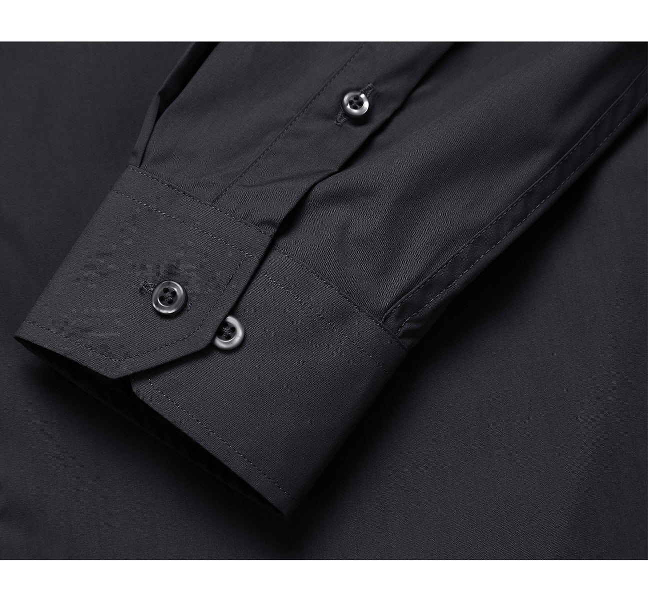 Spread Collar Dress Shirt Black