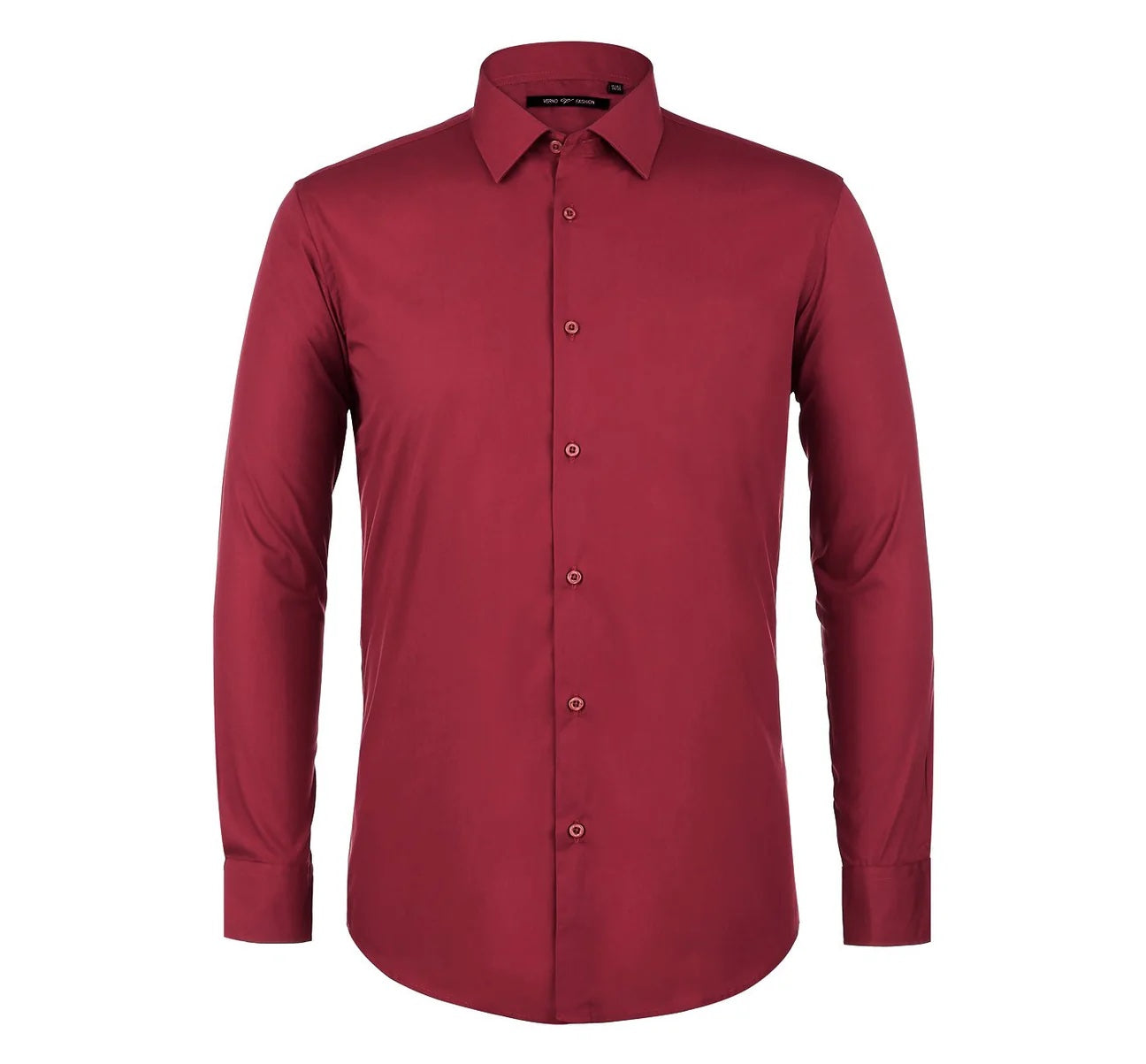 Spread Collar Dress Shirt Brick Red