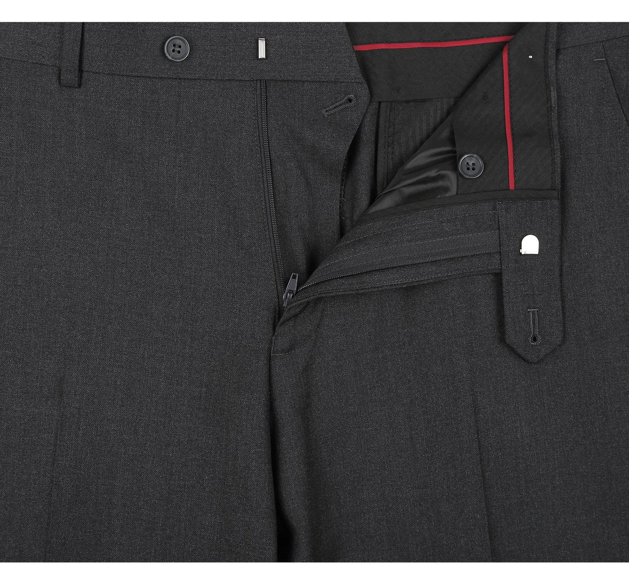 Flat Front Suit Pant Charcoal